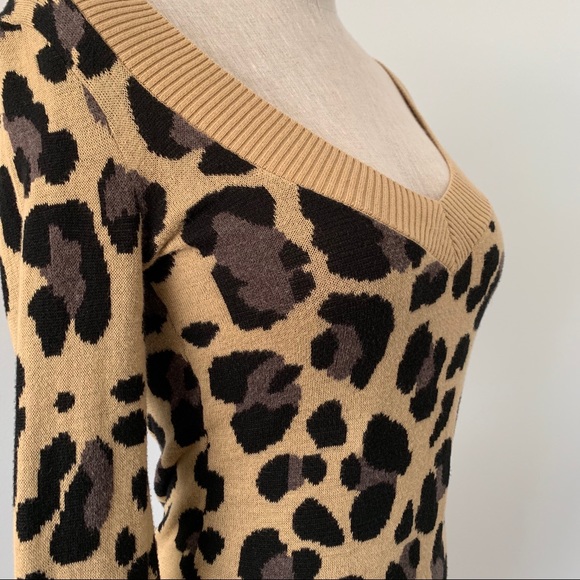 Express 🐆leopard print sweater top - Picture 6 of 6